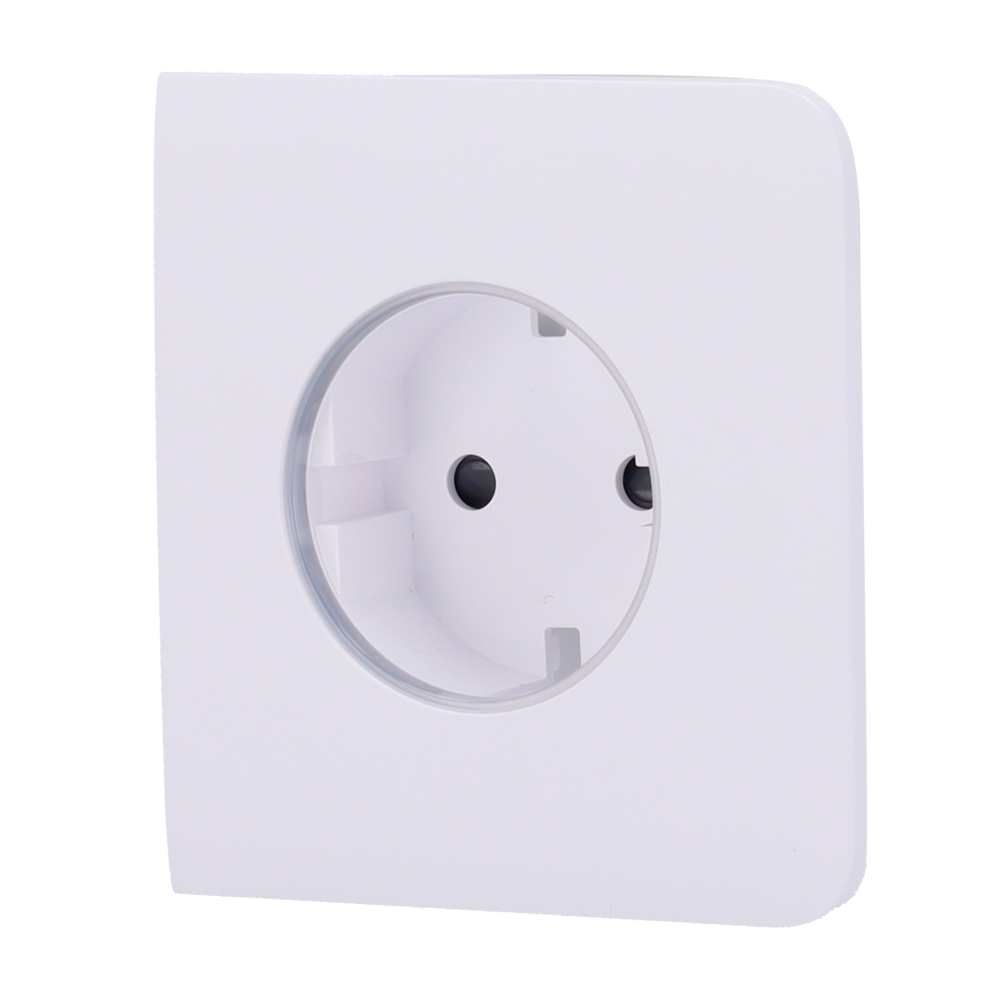 Cobertura lateral para ficha inteligente tipo F Compatível com AJ-OUTLETCORE-SMART com Indicador LED do estado da tomada e do consumo de energia