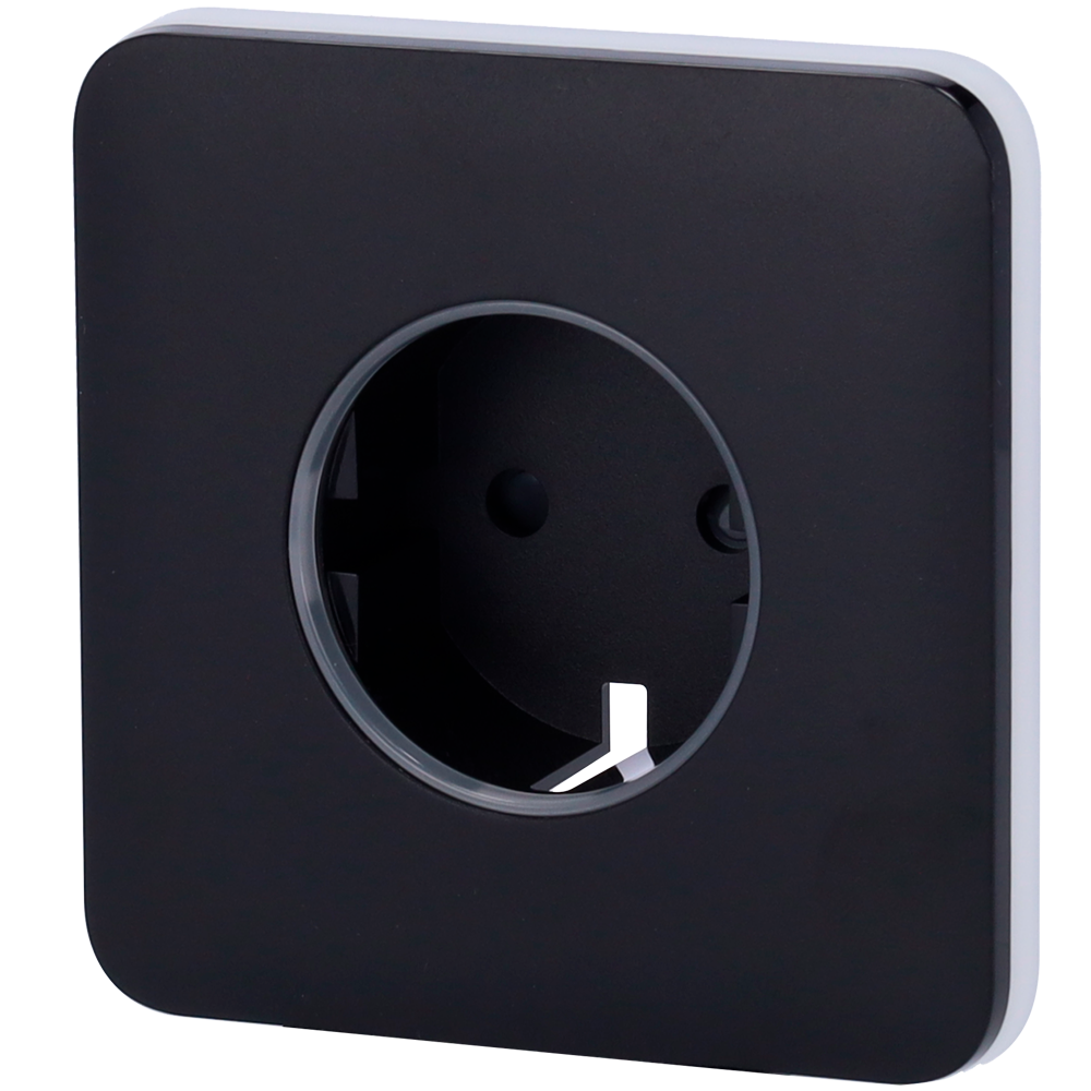 Ajax Proteção frontal para ficha inteligente tipo F, possui um botão tátil não painel frontal para controlo manual