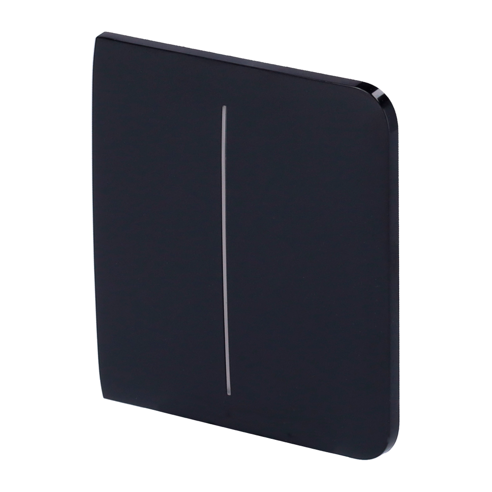 Painel táctil para interruptor de luz dupla, compatível com AJ-LIGHTCORE-2G retroiluminação LED e painel de toque lateral sem contacto- preto