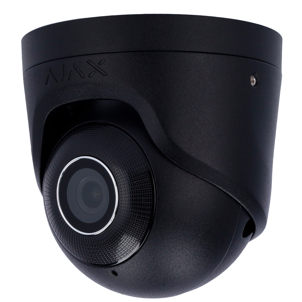 Câmara com fios (PoE) Turret Preta de 8mpx 2.8mm 35m com Microfone IP65