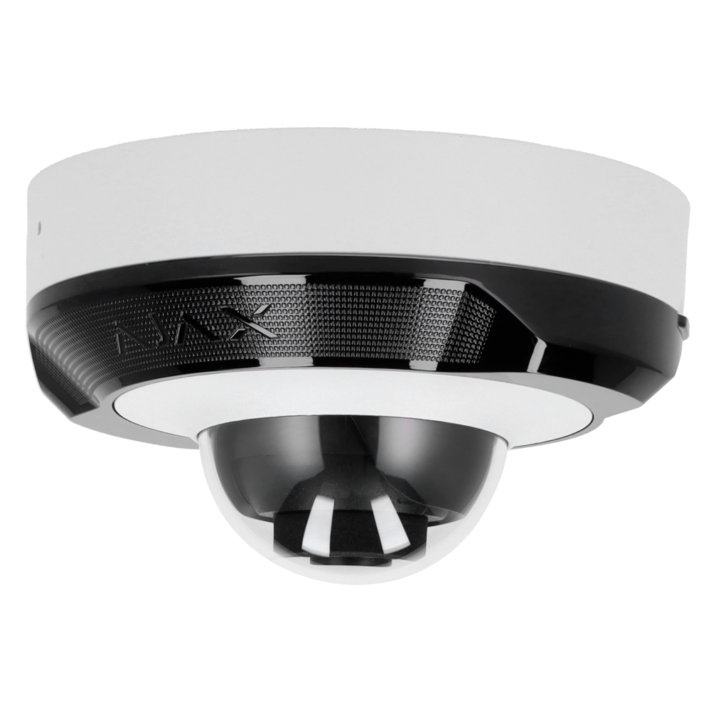 Câmara com fios (PoE) Mini-Dome Branca de 8mpx 2.8mm 35m com Microfone IP65