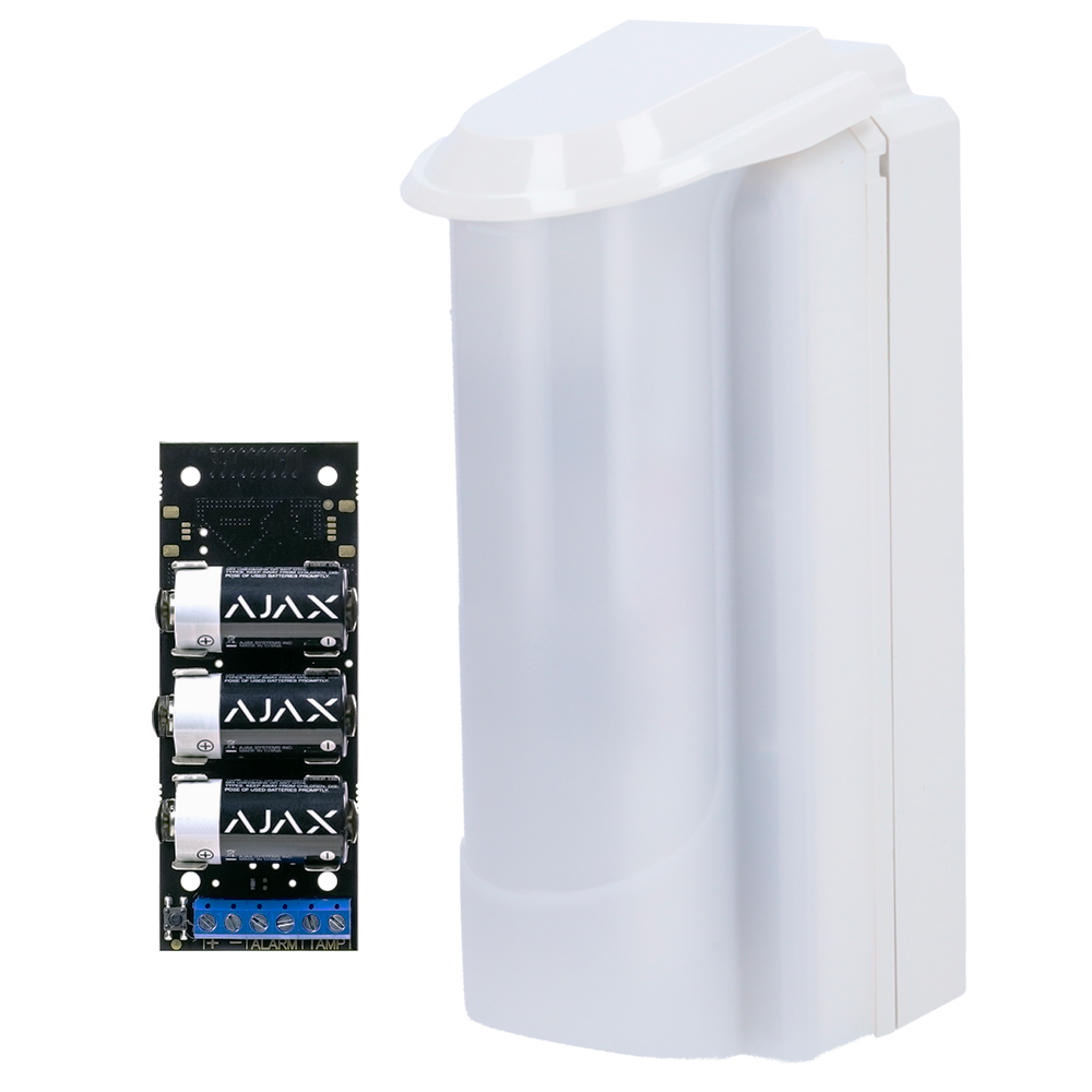Detetor de poupança de energia para exterior Duevi Compatível com o transmissor Ajax (incluído) Dual PIR e microondas (24 GHz)