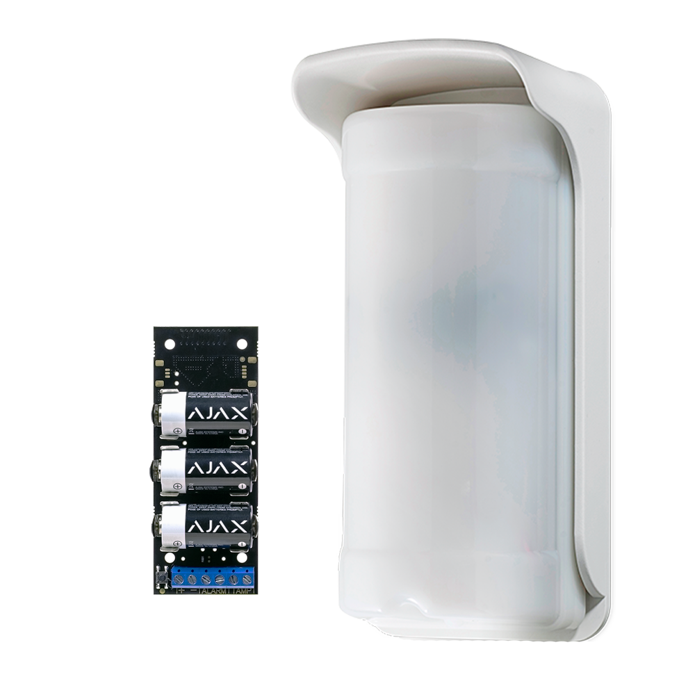 Detetor de poupança de energia para exterior Duevi Integrado com o Transmissor Ajax (incorporado) PIR duplo em cada lado e PIR duplo frontal