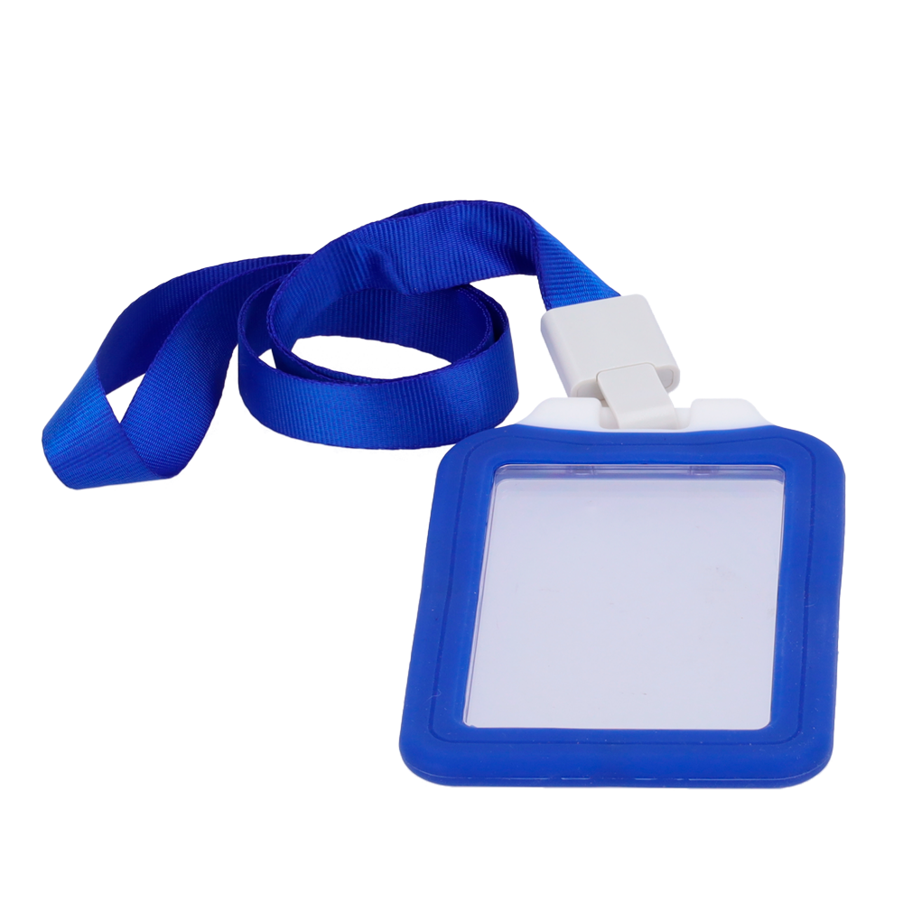 Porta-cartões de disposição vertical e película de proteção em plástico- Azul