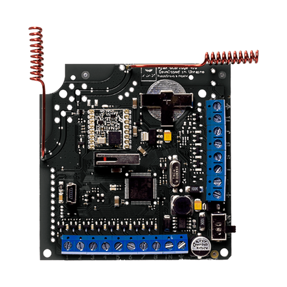 Módulo de integração, até 100 dispositivos Ajax e 8 zonas de alarme para a central cablada
