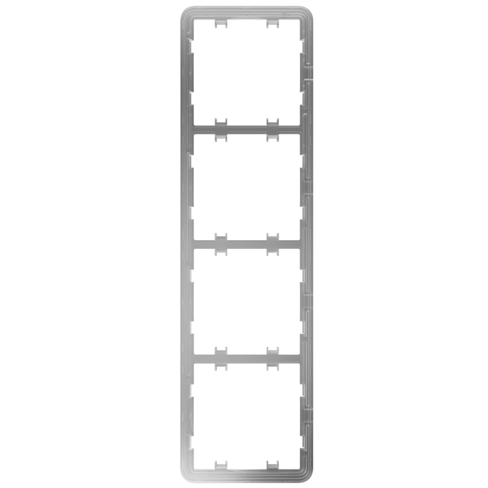 Estrutura vertical para quatro interruptores, compatível com 2 x AJ-SIDEBUTTON-...-VERT e compatível com 2 x AJ-CENTERBUTTON-...-VERT