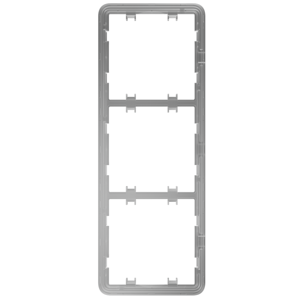 Estrutura vertical para três interruptores, compatível com 2 x AJ-SIDEBUTTON-...-VERT e compatível com 1 x AJ-CENTERBUTTON...-VERT