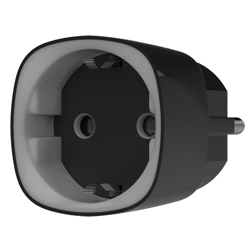 [CA-AJ-SOCKET-B] Tomada inteligente com controlo remoto, sem fios 868 MHz Jeweller e antena interna com alcance de 1000 m 230 VAC 50 Hz, até 2.5 kW (11 A) com medidor de consumo- Preto