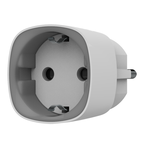 [CA-AJ-SOCKET-W] Tomada inteligente com controlo remoto, sem fios 868 MHz Jeweller e antena interna com alcance de 1000 m 230 VAC 50 Hz, até 2.5 kW (11 A) com medidor de consumo- Branco