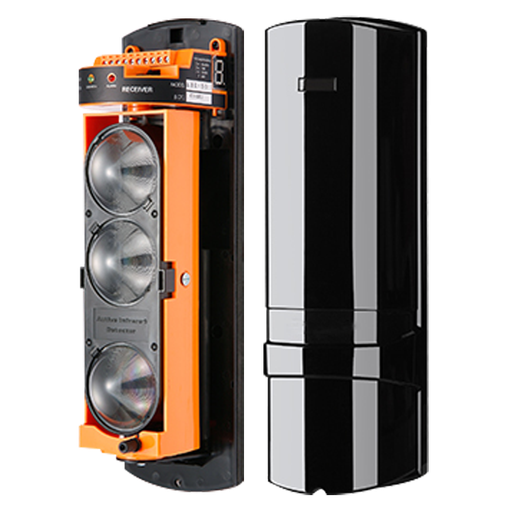 [CA-ABE-150] Detector de barreiras por infravermelhos cablado com 3 feixes de luz com alcance máximo de detecção de 150 / 450 m