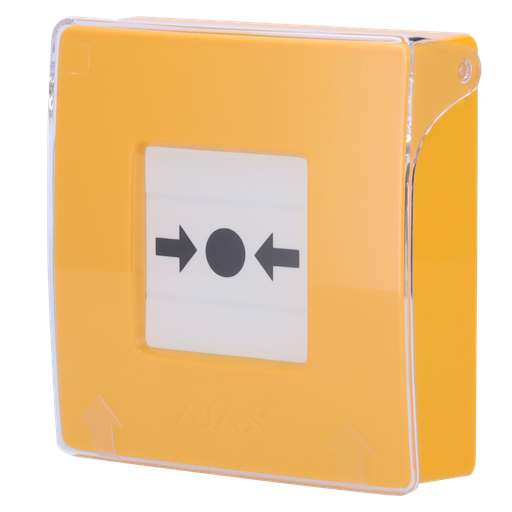 [CA-AJ-MANUALCALLPOINT-YELLOW] Botão de alarme de incêndio manual azul Sem fios 868 MHz Jeweller Botão de alarme de incêndio ou ativador de cenário