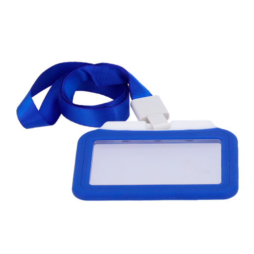[CA-CARD-HOLDER-H-BLUE] Porta-cartões de disposição horizontal e película de proteção em plástico- Azul