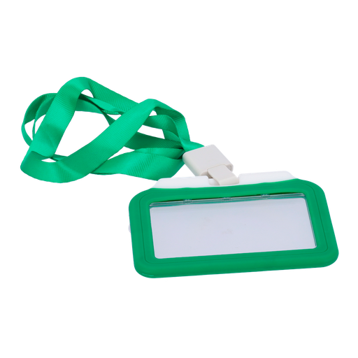 [CA-CARD-HOLDER-H-GREEN] Porta-cartões disposição horizontal e película de plástico protetora - Verde