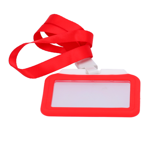 [CA-CARD-HOLDER-H-RED] Porta-cartões disposição horizontal e película de plástico protetora EEE- Vermelho