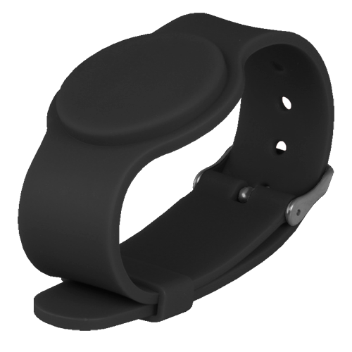 [CA-RFID-BAND-ADJ-BK] Pulseira de proximidade e ID por radiofrequência EM passivo: Cor preta