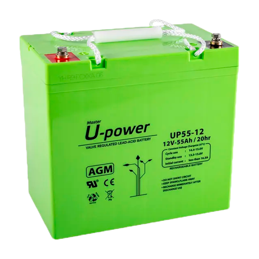 [CA-BATT-1255-U] Bateria de chumbo-ácido AGM Tensão nominal 12V Capacidade nominal 5.5 Ah-Upower BATT-1255-U