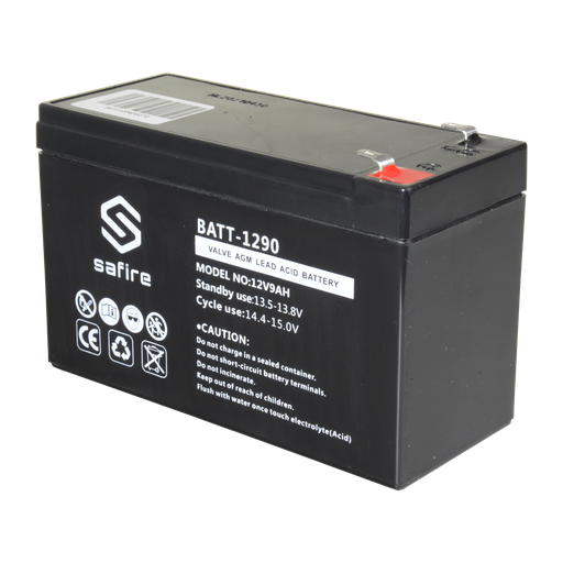 [CA-BATT-1290] Bateria recarregável AGM 12V 9.0 Ah-Safire BATT-1290