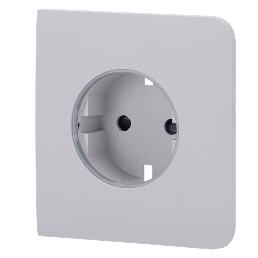 [CA-AJ-SIDECOVER-SMART-FOG] Cobertura lateral para ficha inteligente tipo F, compatível com AJ-OUTLETCORE-SMART e indicador LED do estado da tomada e do consumo de energia com botão tátil para controlo manual