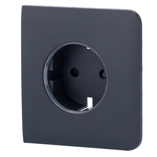 [CA-AJ-SIDECOVER-SMART-GRA] Cobertura lateral para ficha inteligente tipo F, compatível com AJ-OUTLETCORE-SMART e indicador LED do estado da tomada e do consumo de energia com botão tátil para controlo manual
